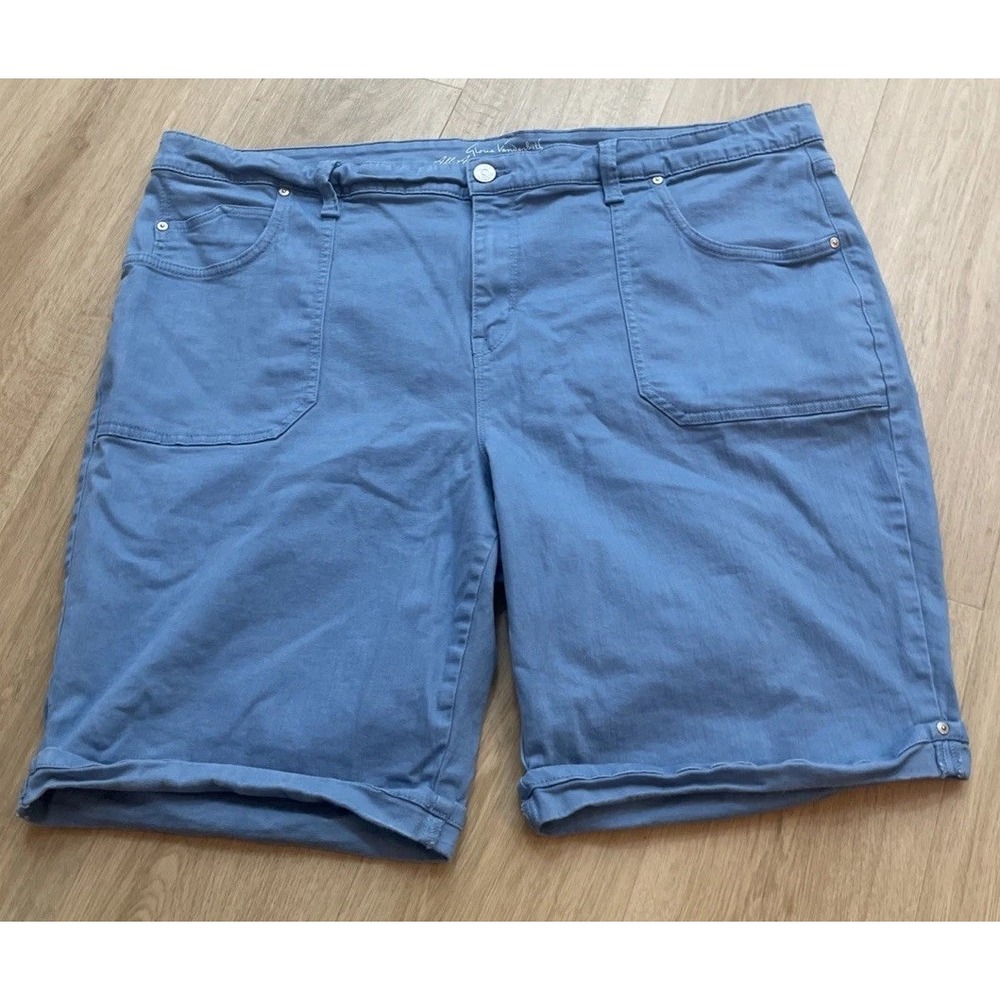 Gloria Vanderbilt Denim Amanda Bermuda Capri Med Blue Women's 24W